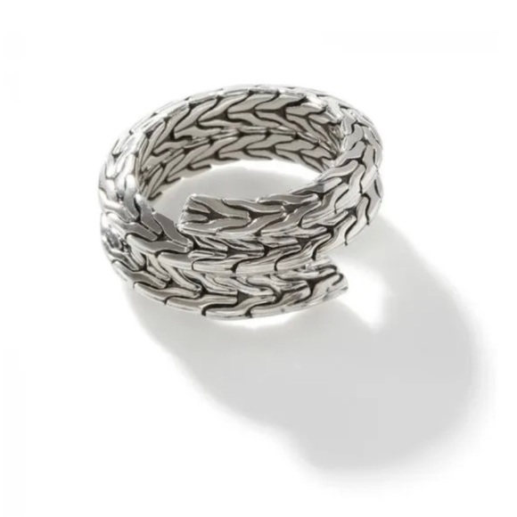 JOHN HARDY CLASSIC CHAIN SILVER TIGA DOUBLE COIL RING, SIZE 7 - Picture 3 of 7
